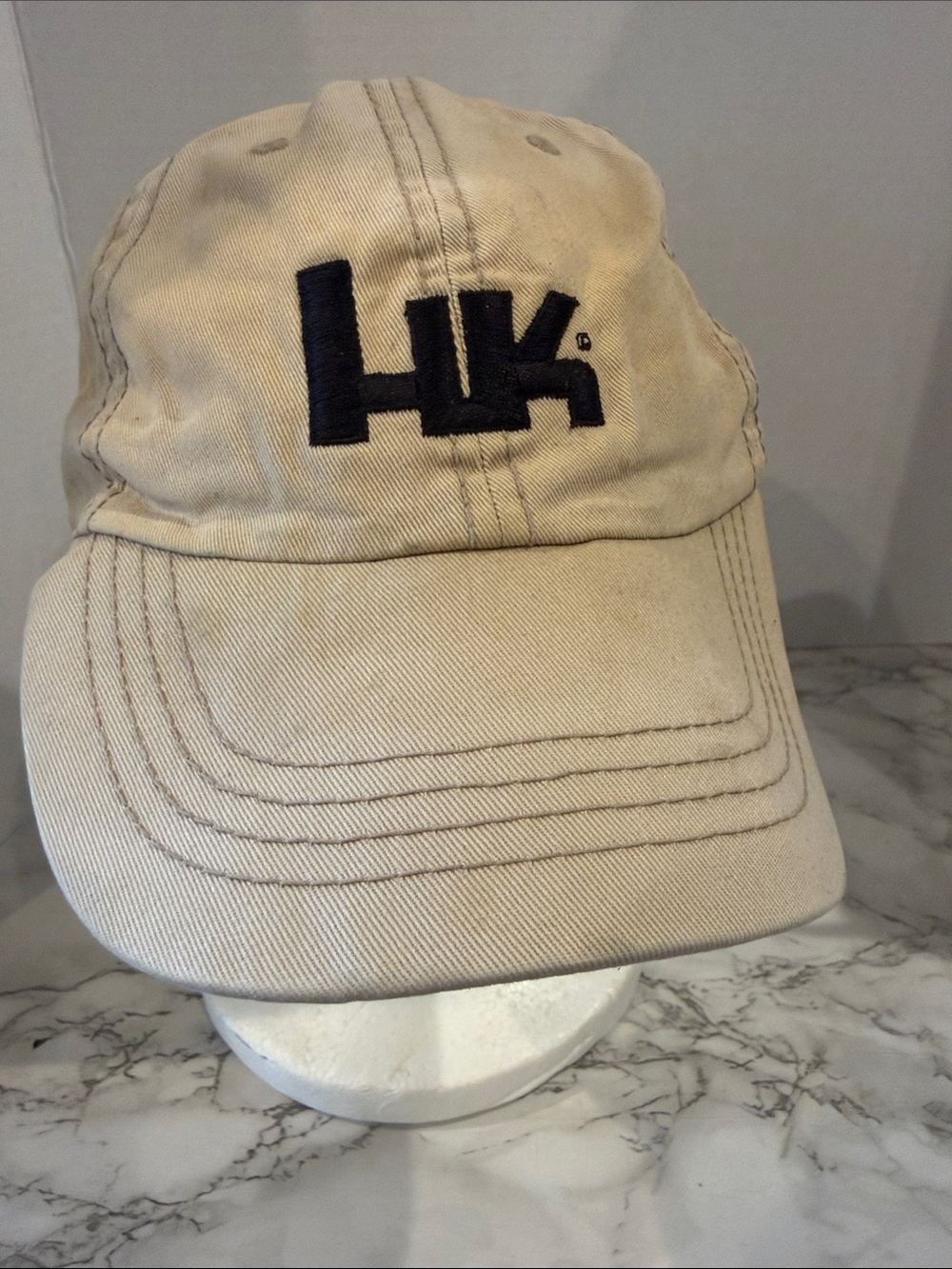 Unisex Adjustable Cotton Cream & Black HK Heckler & Koch Hat One Size Fits Most